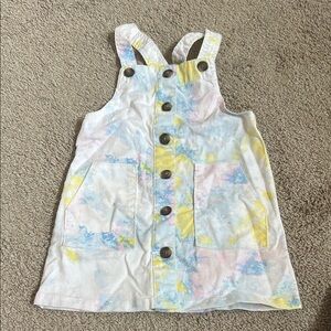 Wonder Nation Yellow, Pink and Blue Overalls